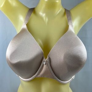 Breezies Bra Womens 48B Tan Silky Padding Underwire 4 Hooks Back